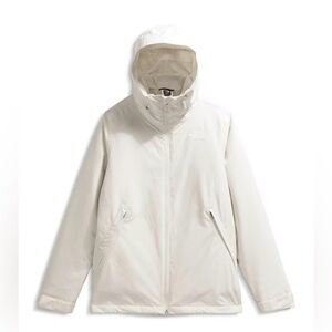 The North Face Carto Mono Triclimate Hooded Zip Front Jacket in White Dune color